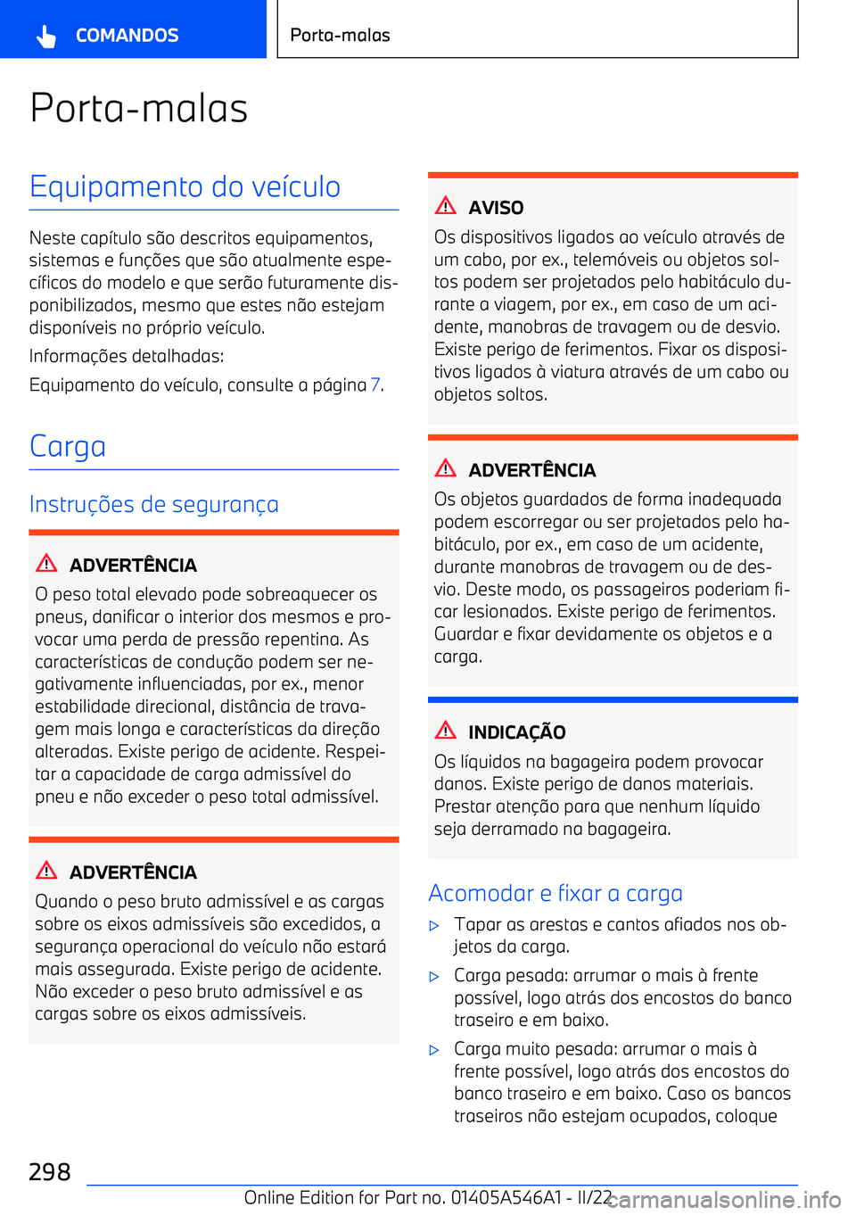 BMW I4 2022  Manual do condutor (in Portuguese) Porta