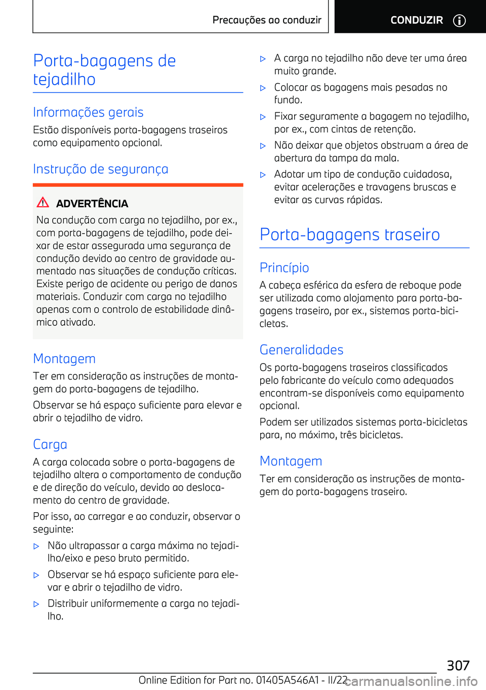 BMW I4 2022  Manual do condutor (in Portuguese) Porta