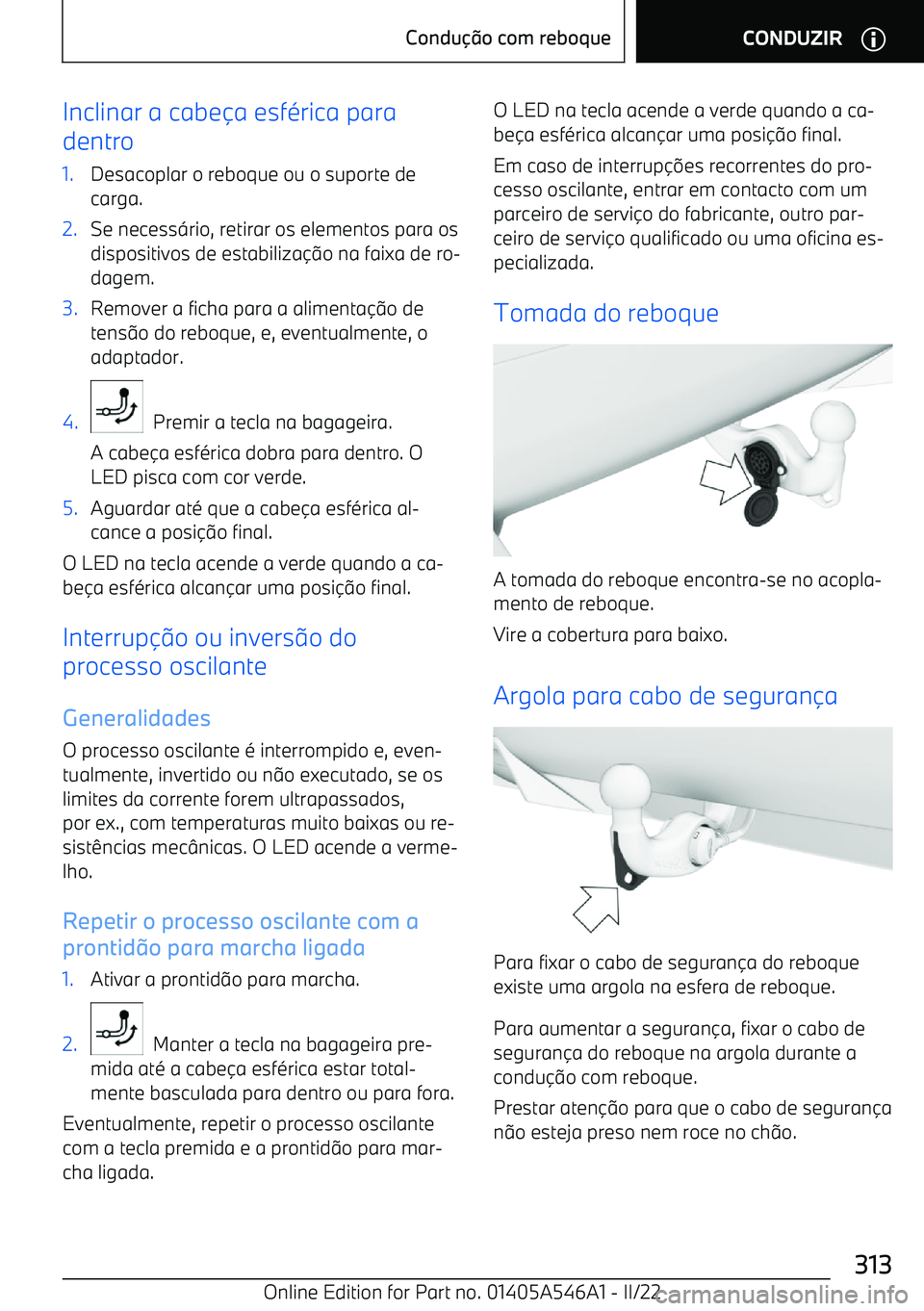 BMW I4 2022  Manual do condutor (in Portuguese) Inclinar a cabea esf