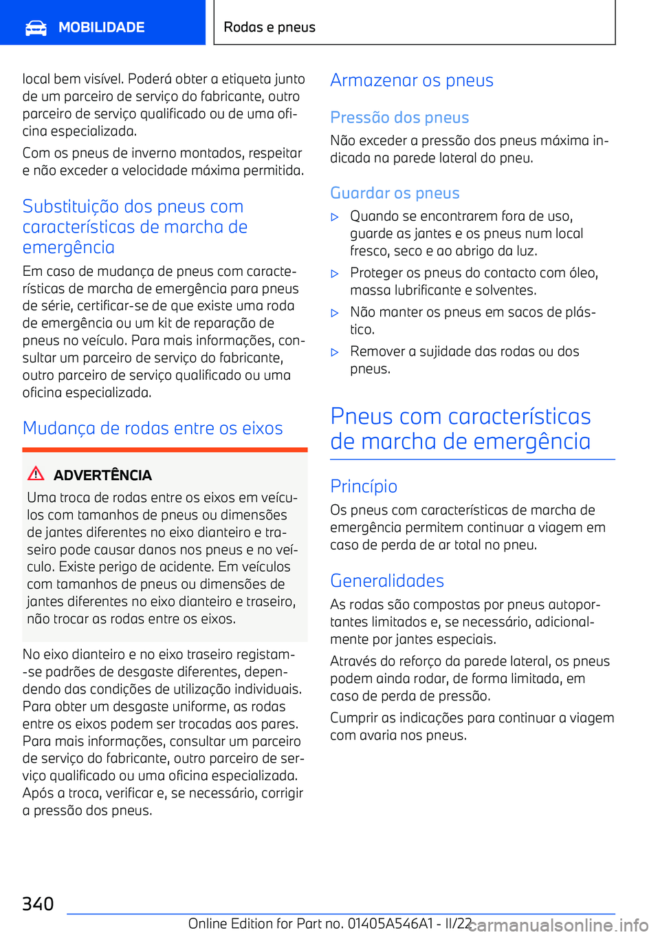 BMW I4 2022  Manual do condutor (in Portuguese) local bem vis