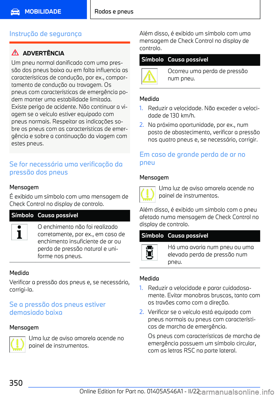 BMW I4 2022  Manual do condutor (in Portuguese) Instru