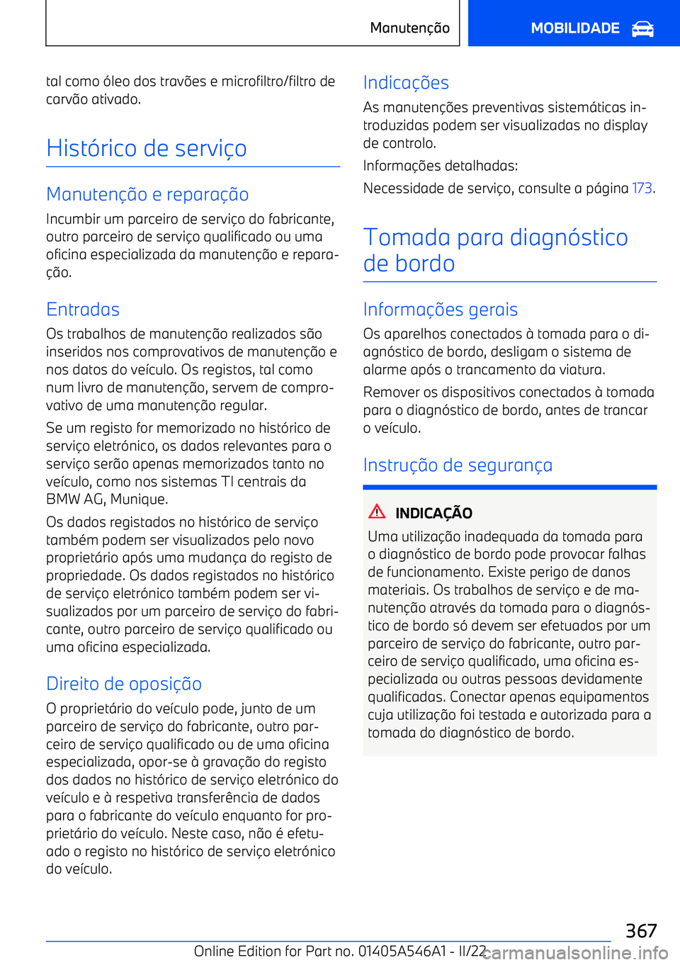 BMW I4 2022  Manual do condutor (in Portuguese) tal como 