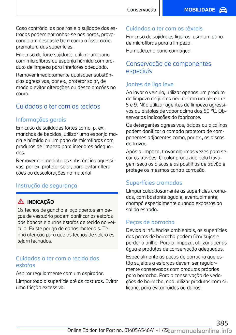 BMW I4 2022  Manual do condutor (in Portuguese) Caso contr