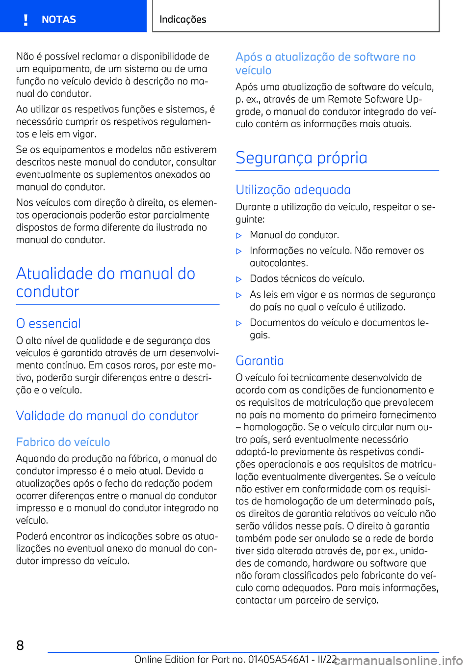 BMW I4 2022  Manual do condutor (in Portuguese) No 