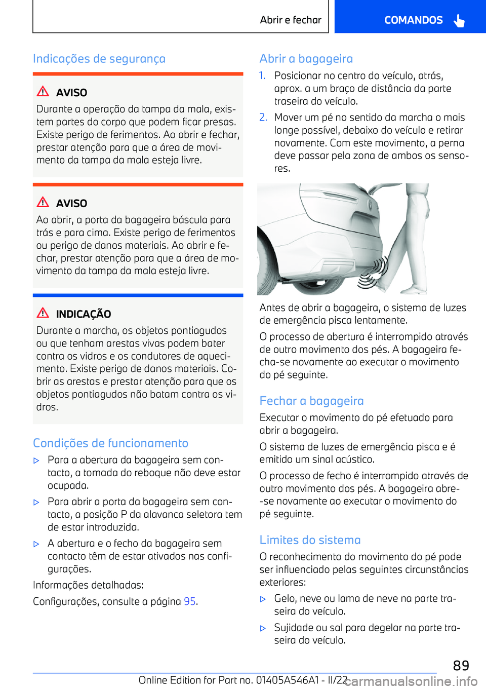 BMW I4 2022  Manual do condutor (in Portuguese) Indica