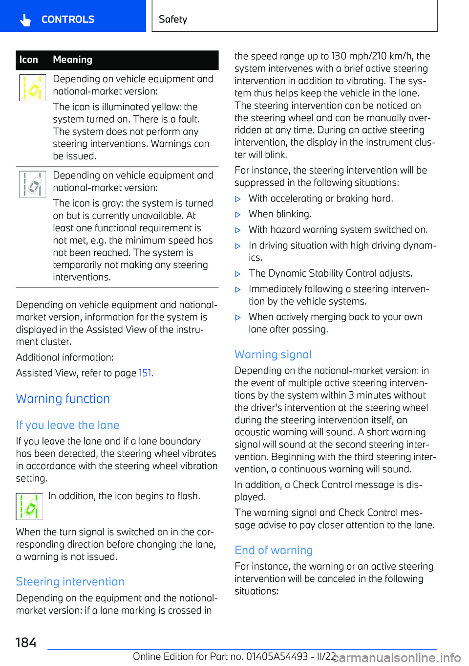 BMW IX 2022 Owners Manual IconMeaningDepending on vehicle equipment and
national BMW IX 2022 Owners Manual IconMeaningDepending on vehicle equipment and
national
