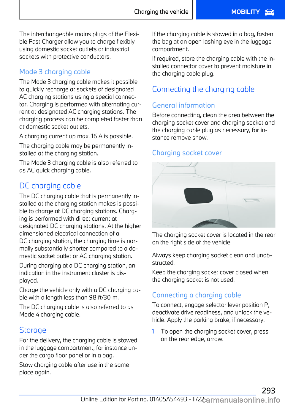 BMW IX 2022  Owners Manual The interchangeable mains plugs of the Flexi
