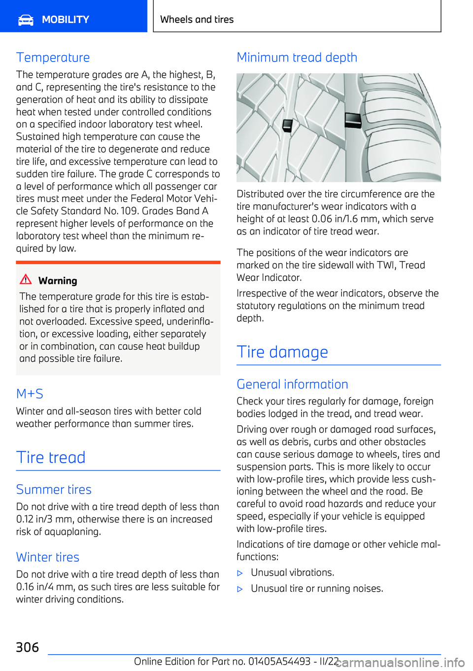 BMW IX 2022  Owners Manual Temperature
The temperature grades are A, the highest, B, and C, representing the tire