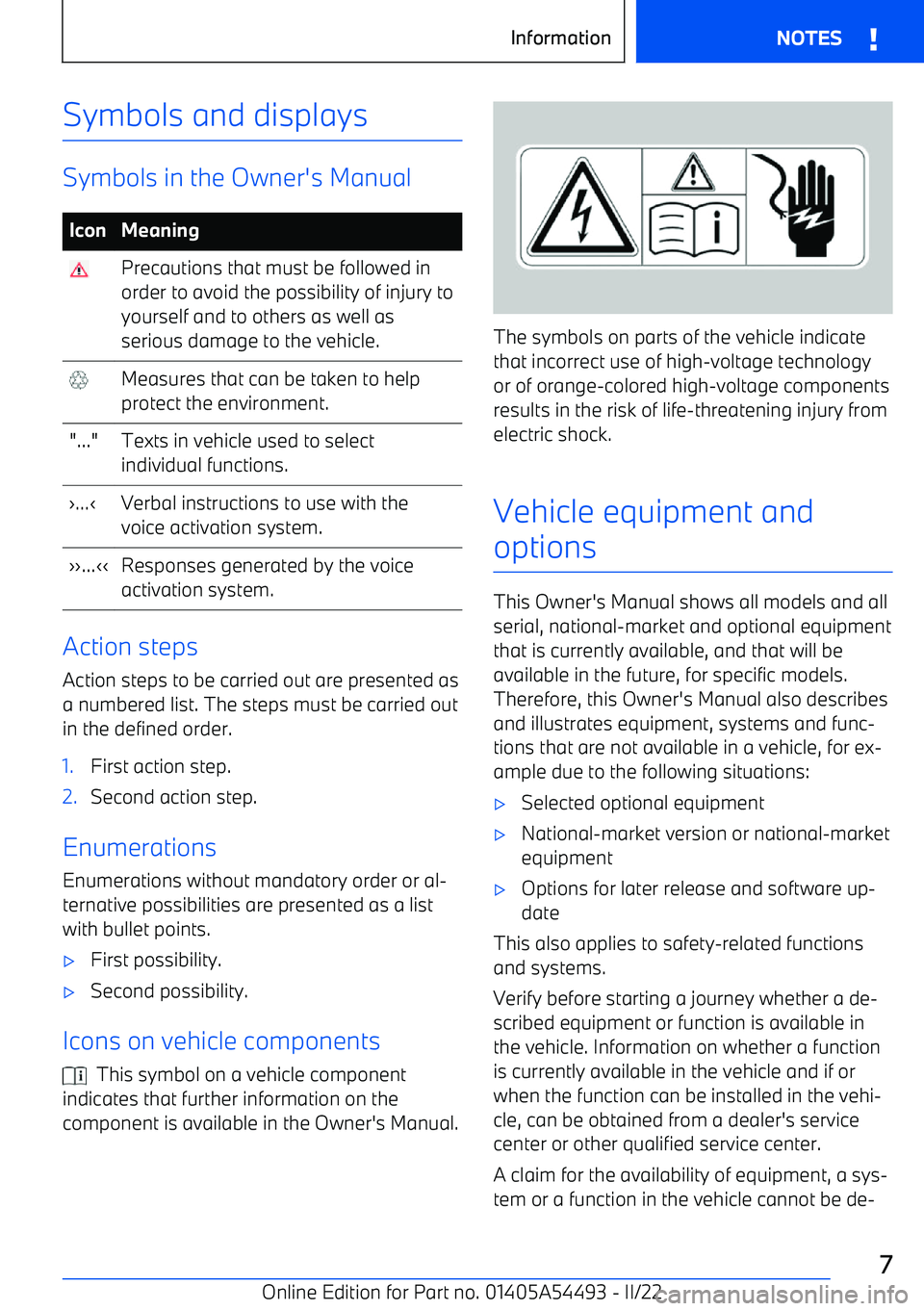 BMW IX 2022  Owners Manual Symbols and displays
Symbols in the Owner