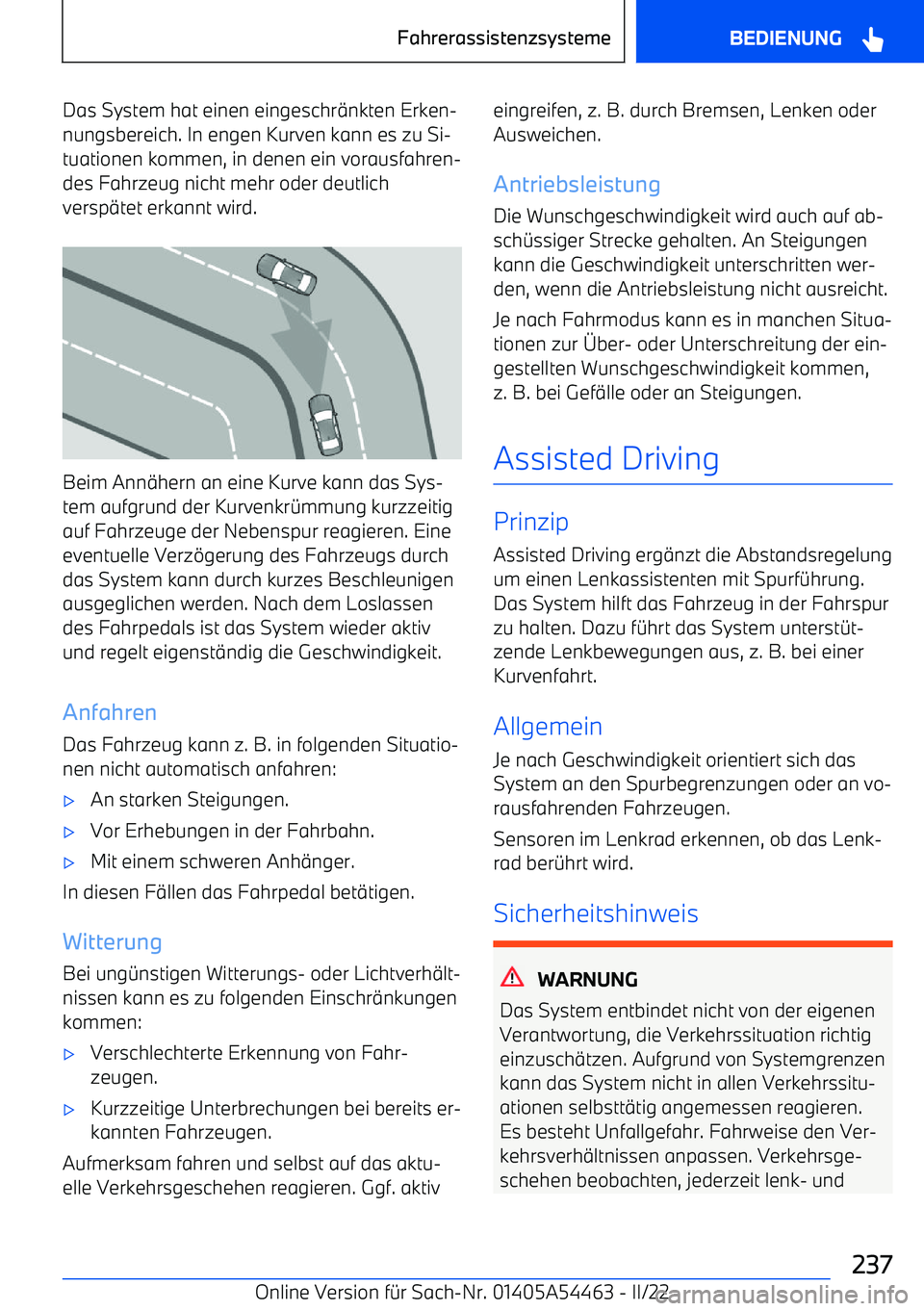 BMW IX 2022 Betriebsanleitungen (in German) Das System hat einen eingeschr BMW IX 2022 Betriebsanleitungen (in German) Das System hat einen eingeschr