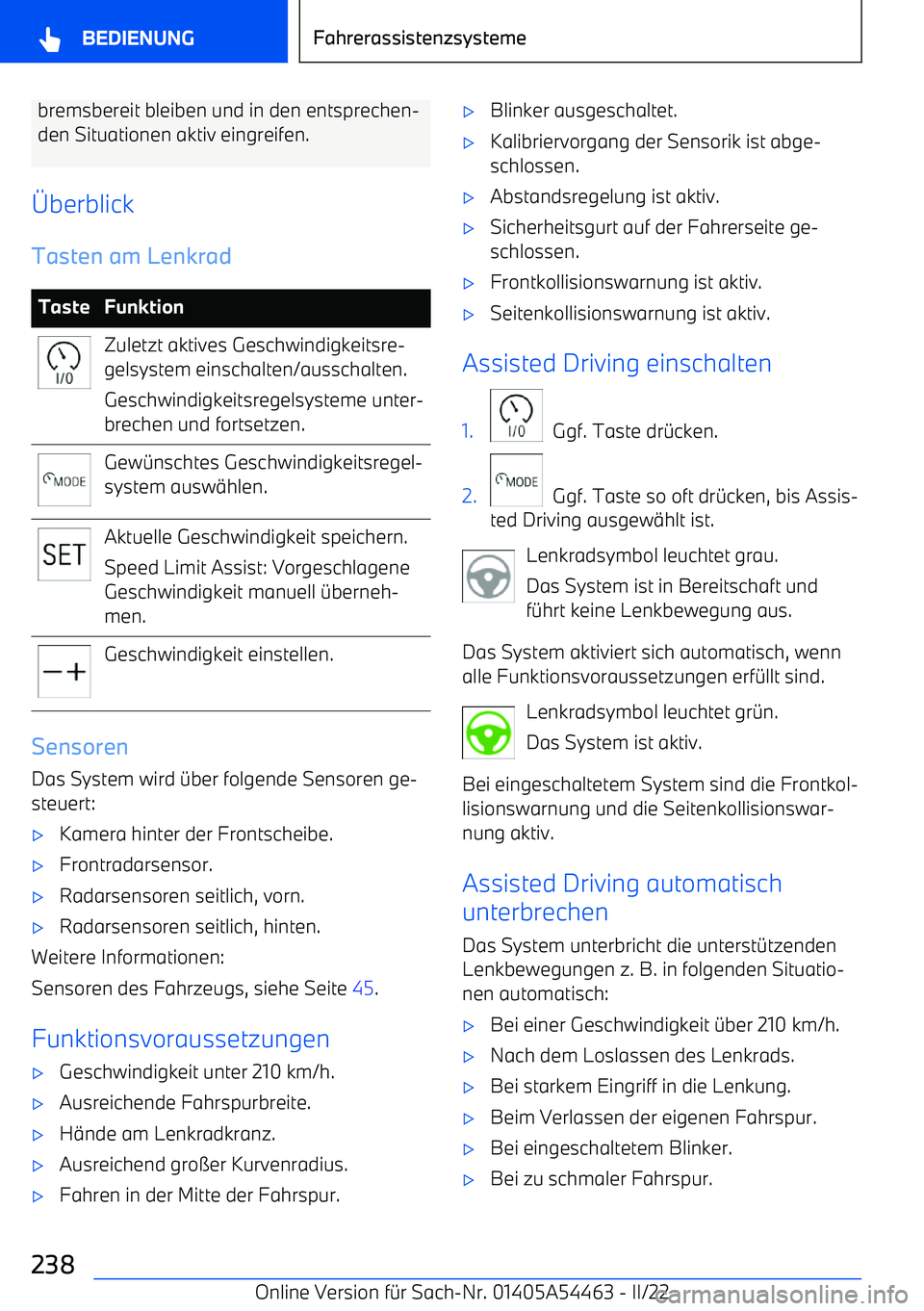 BMW IX 2022 Betriebsanleitungen (in German) bremsbereit bleiben und in den entsprechen BMW IX 2022 Betriebsanleitungen (in German) bremsbereit bleiben und in den entsprechen