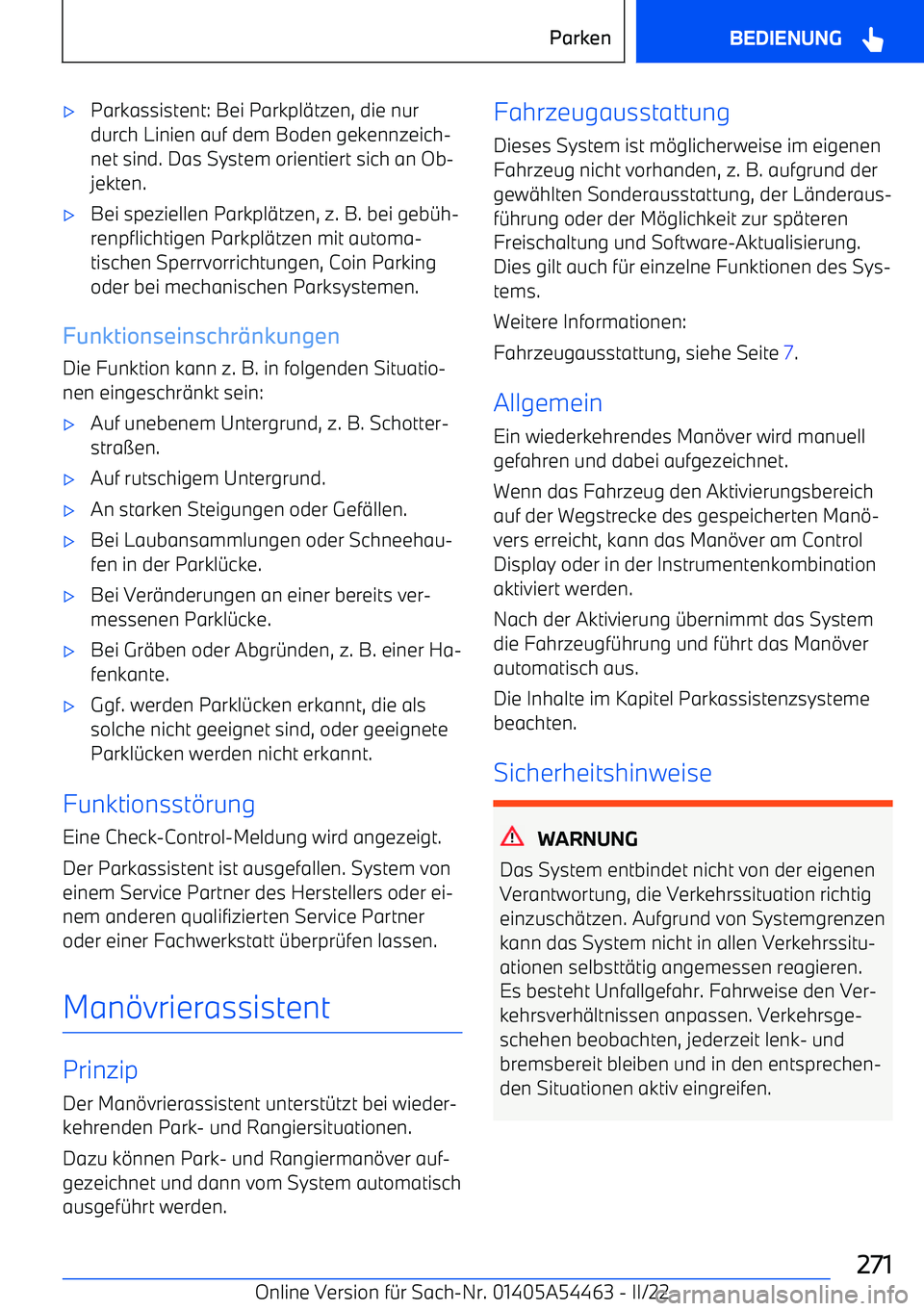 BMW IX 2022  Betriebsanleitungen (in German) 