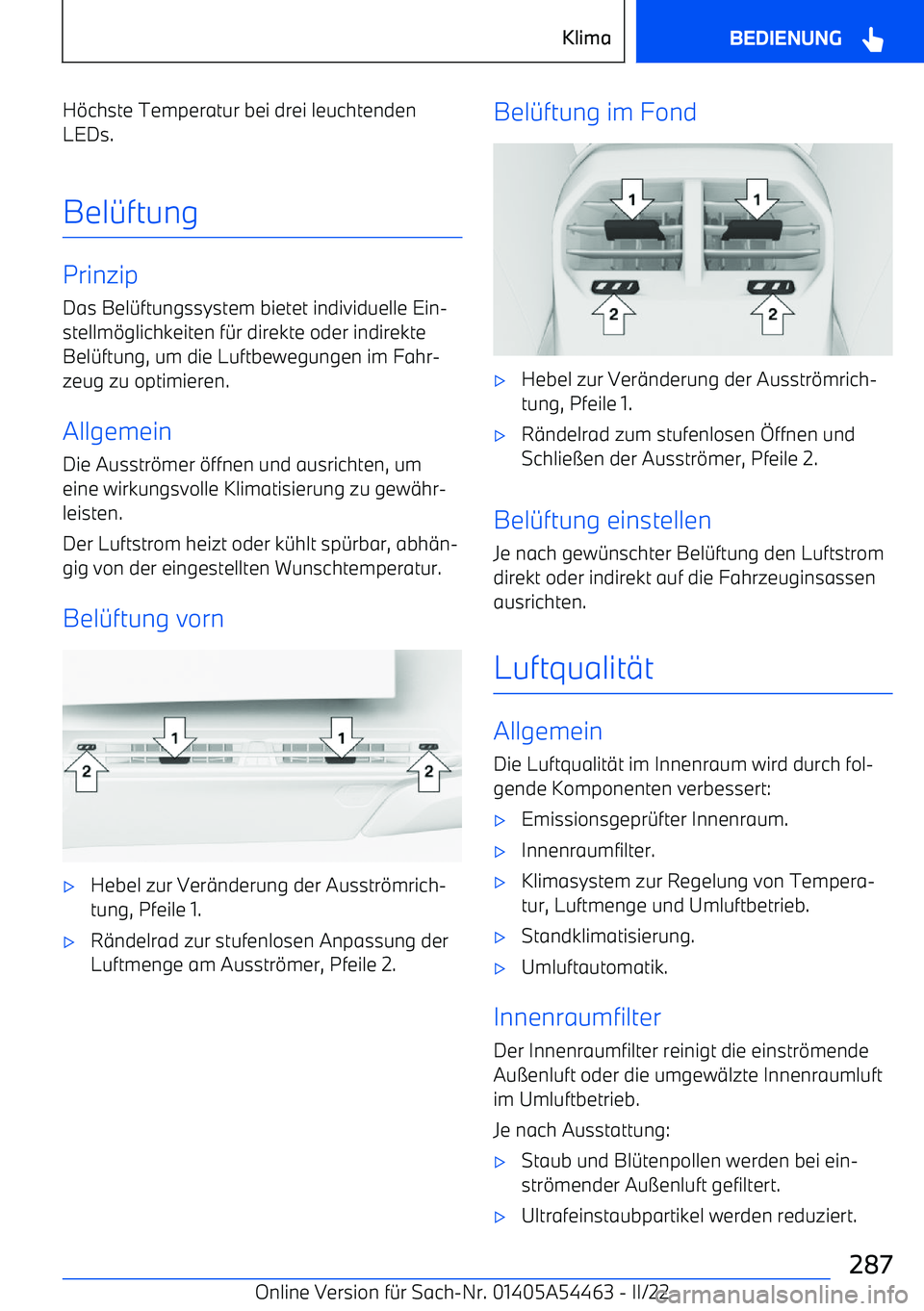 BMW IX 2022  Betriebsanleitungen (in German) H