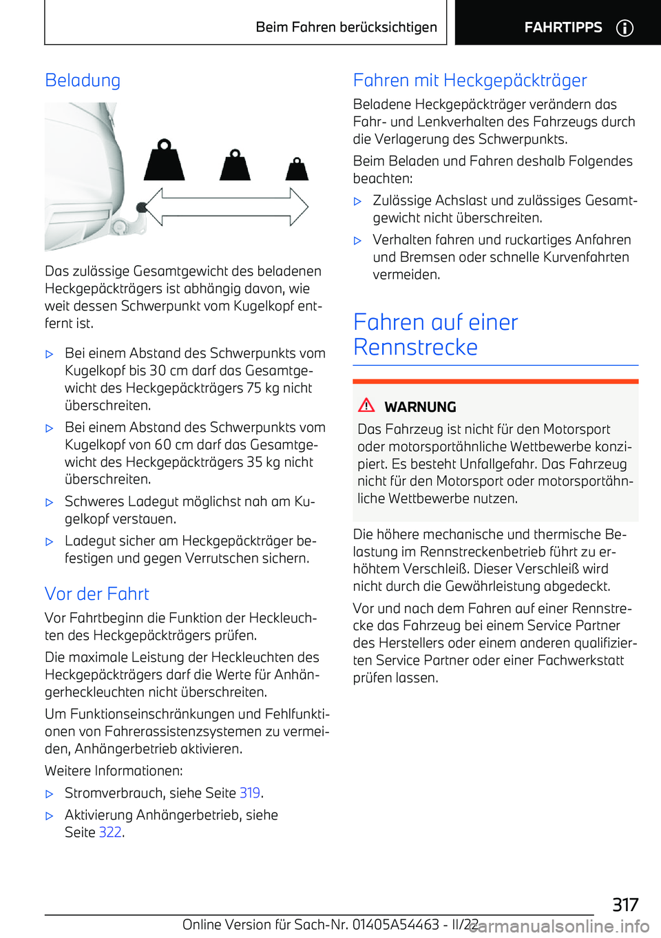 BMW IX 2022  Betriebsanleitungen (in German) Beladung
Das zul