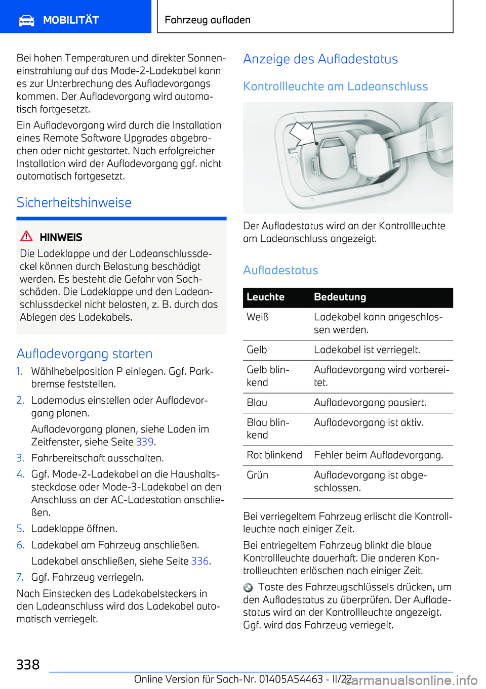 BMW IX 2022 Betriebsanleitungen (in German) Bei hohen Temperaturen und direkter Sonnen BMW IX 2022 Betriebsanleitungen (in German) Bei hohen Temperaturen und direkter Sonnen