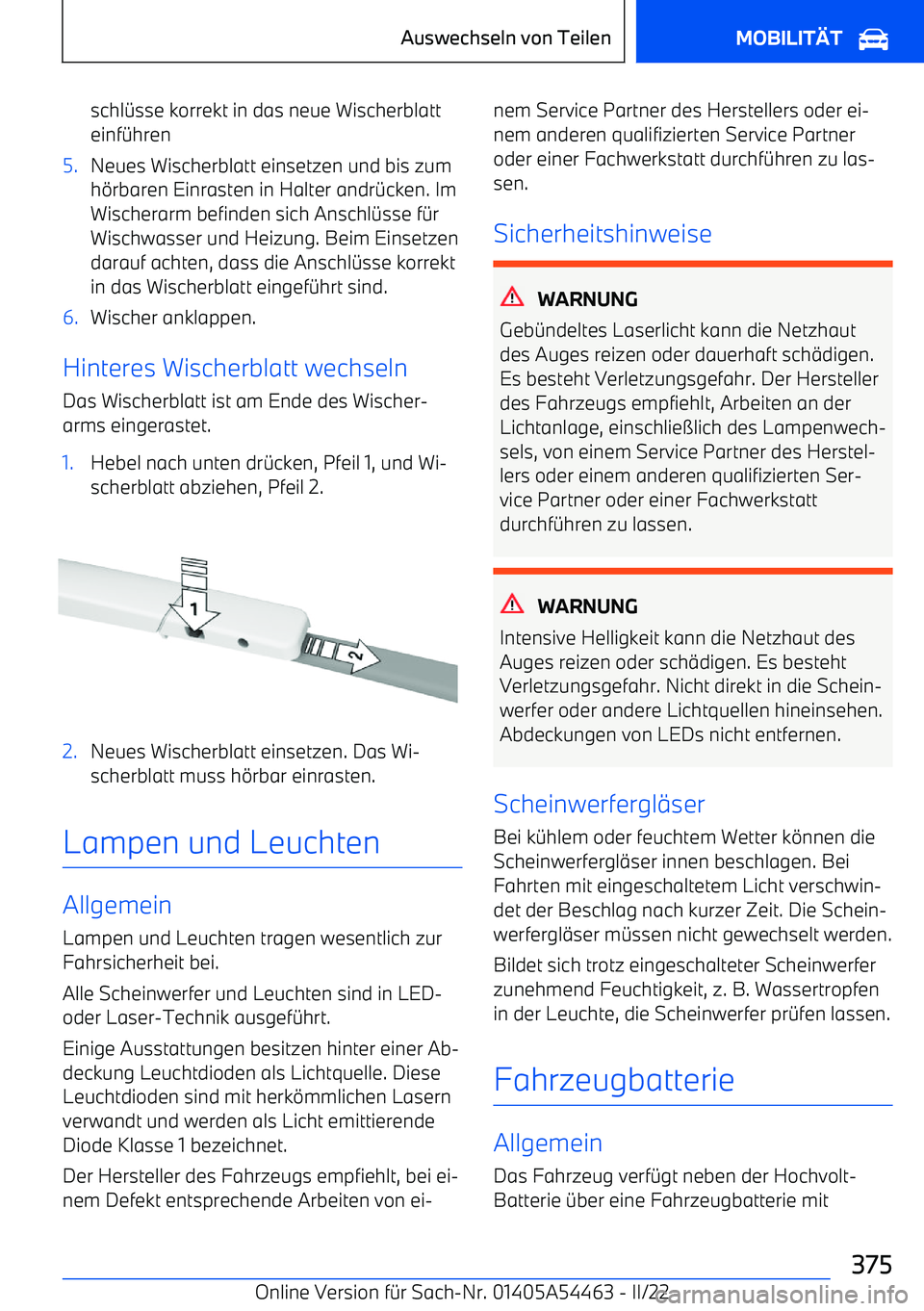 BMW IX 2022  Betriebsanleitungen (in German) schl