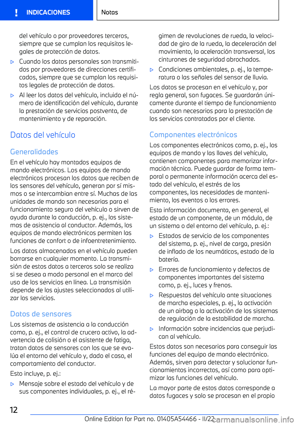 BMW IX 2022 Manuales de Empleo (in Spanish) del veh BMW IX 2022 Manuales de Empleo (in Spanish) del veh