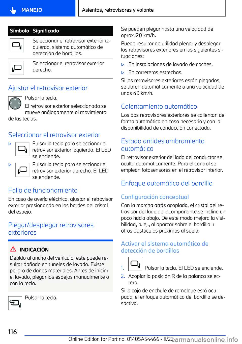 BMW IX 2022  Manuales de Empleo (in Spanish) S
