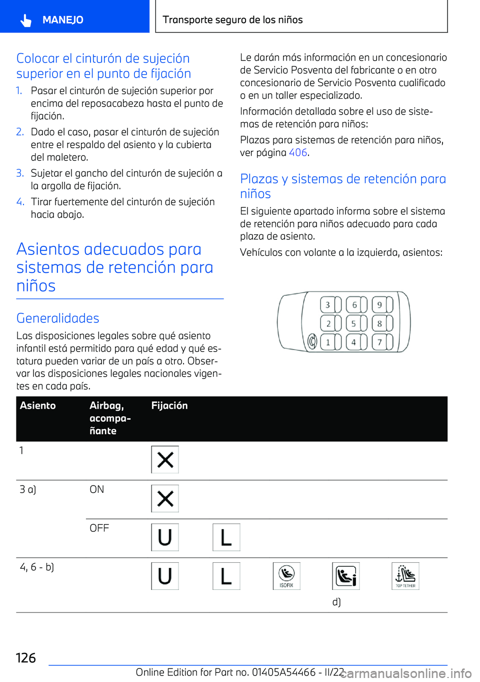 BMW IX 2022 Manuales de Empleo (in Spanish) Colocar el cintur BMW IX 2022 Manuales de Empleo (in Spanish) Colocar el cintur