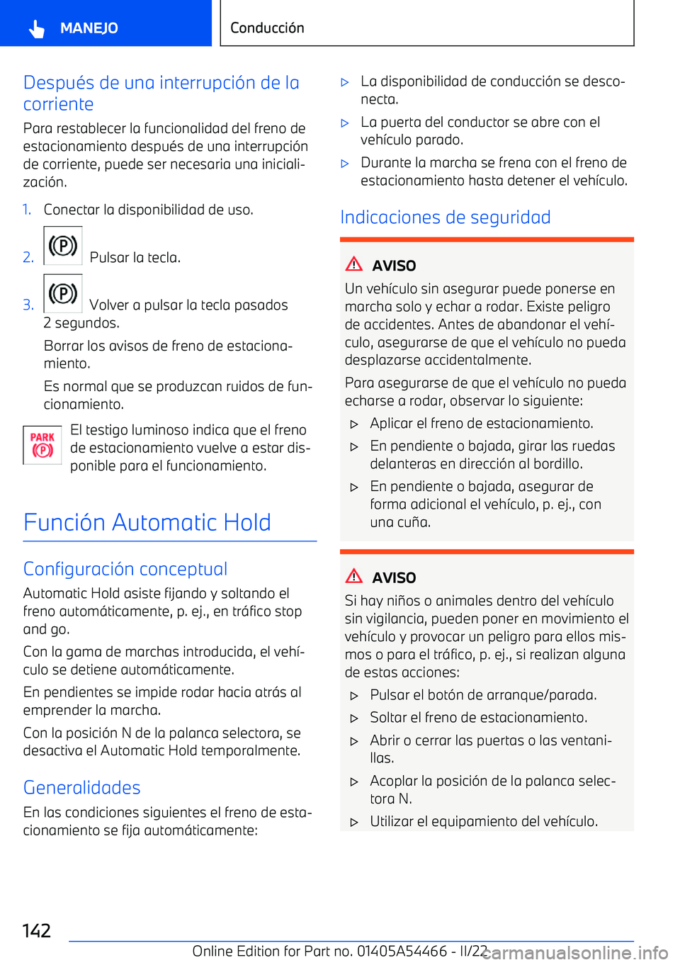BMW IX 2022  Manuales de Empleo (in Spanish) Despu