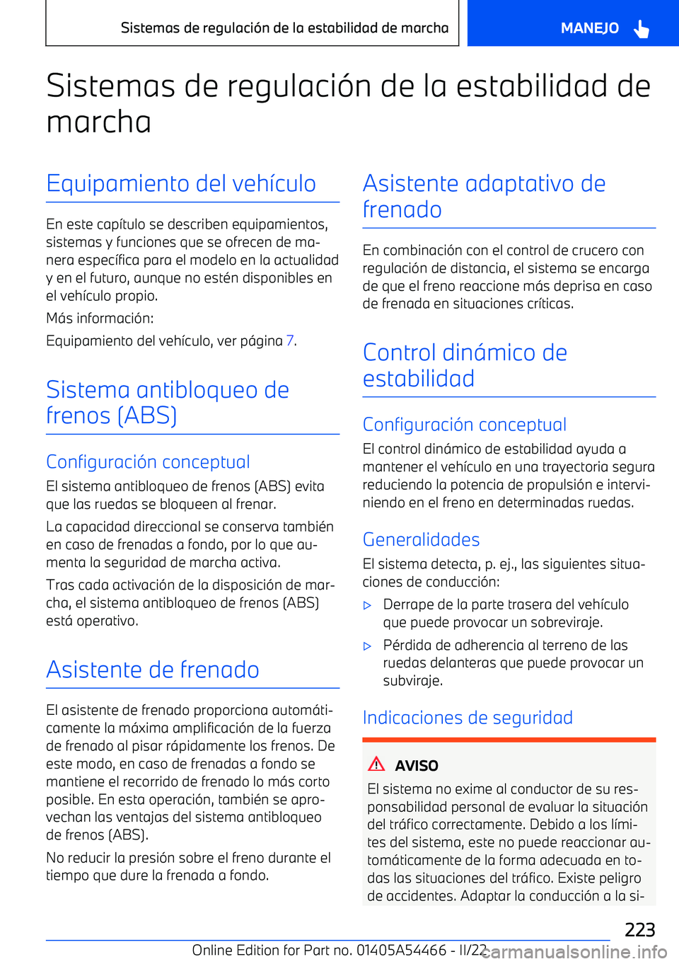 BMW IX 2022 Manuales de Empleo (in Spanish) Sistemas de regulaci BMW IX 2022 Manuales de Empleo (in Spanish) Sistemas de regulaci