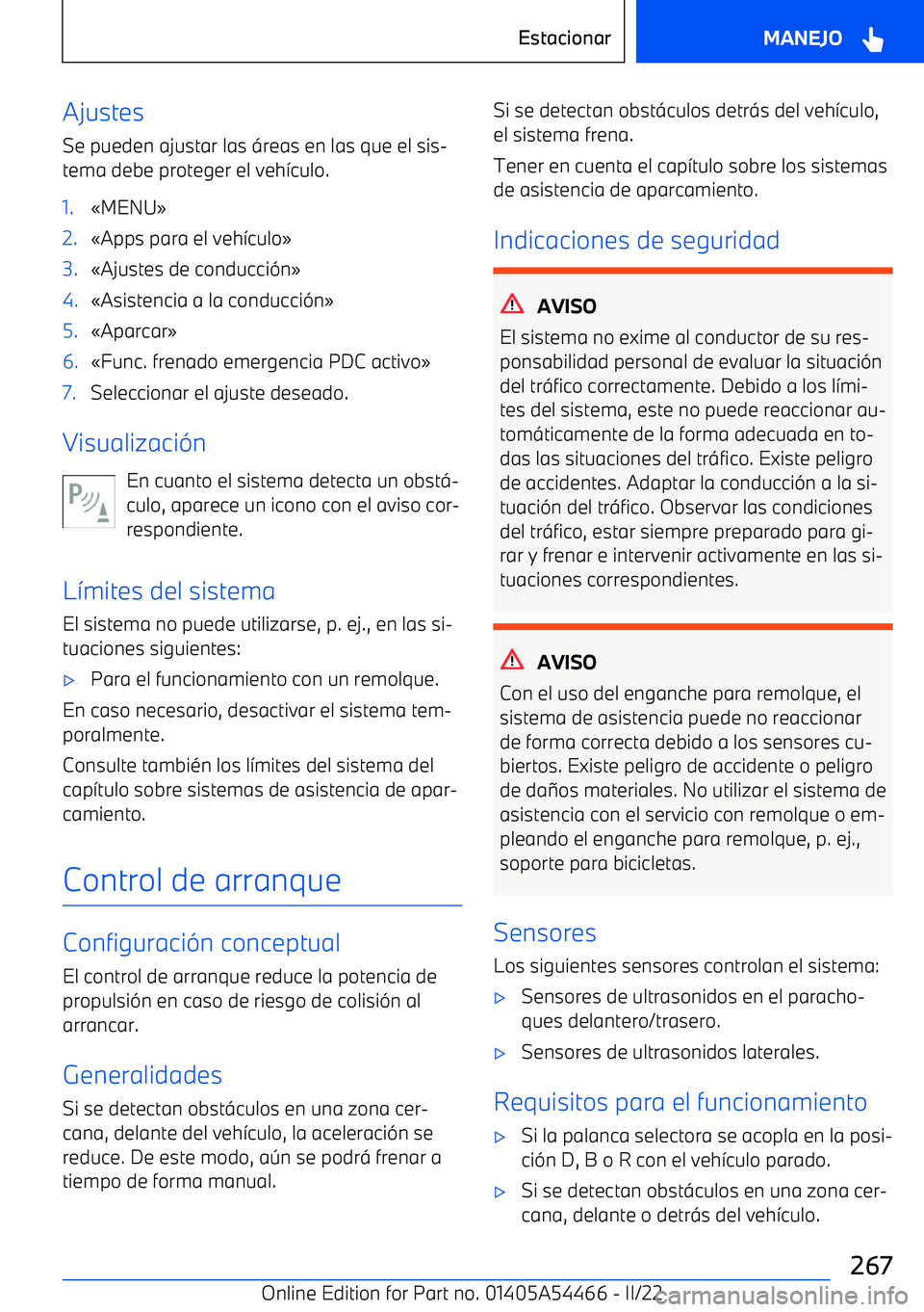BMW IX 2022  Manuales de Empleo (in Spanish) AjustesSe pueden ajustar las 