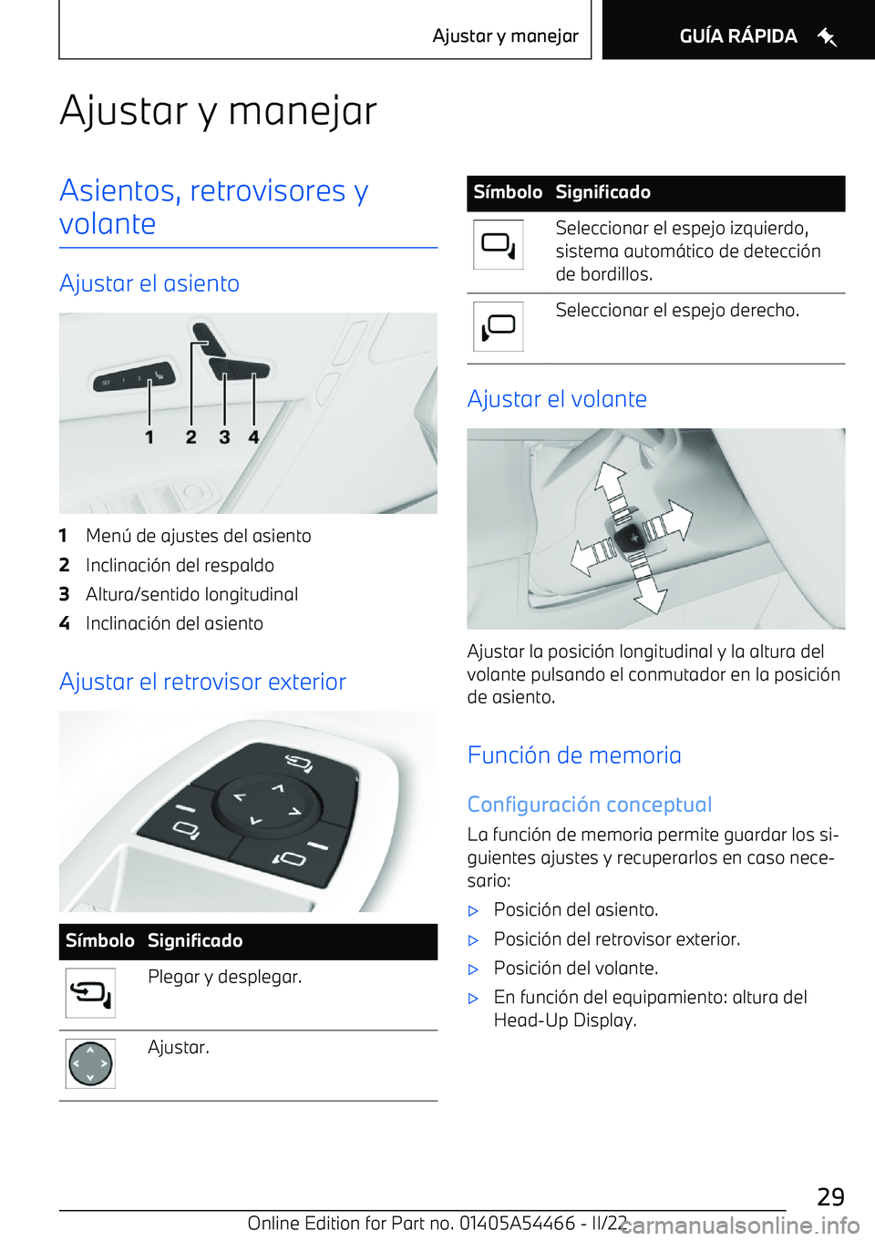 BMW IX 2022 Manuales de Empleo (in Spanish) Ajustar y manejarAsientos, retrovisores y
volante
Ajustar el asiento
1Men BMW IX 2022 Manuales de Empleo (in Spanish) Ajustar y manejarAsientos, retrovisores y
volante
Ajustar el asiento
1Men