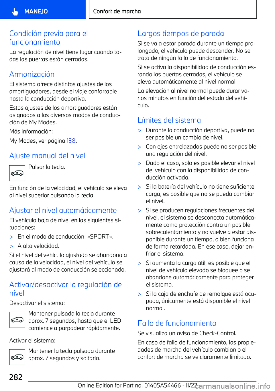 BMW IX 2022  Manuales de Empleo (in Spanish) Condici