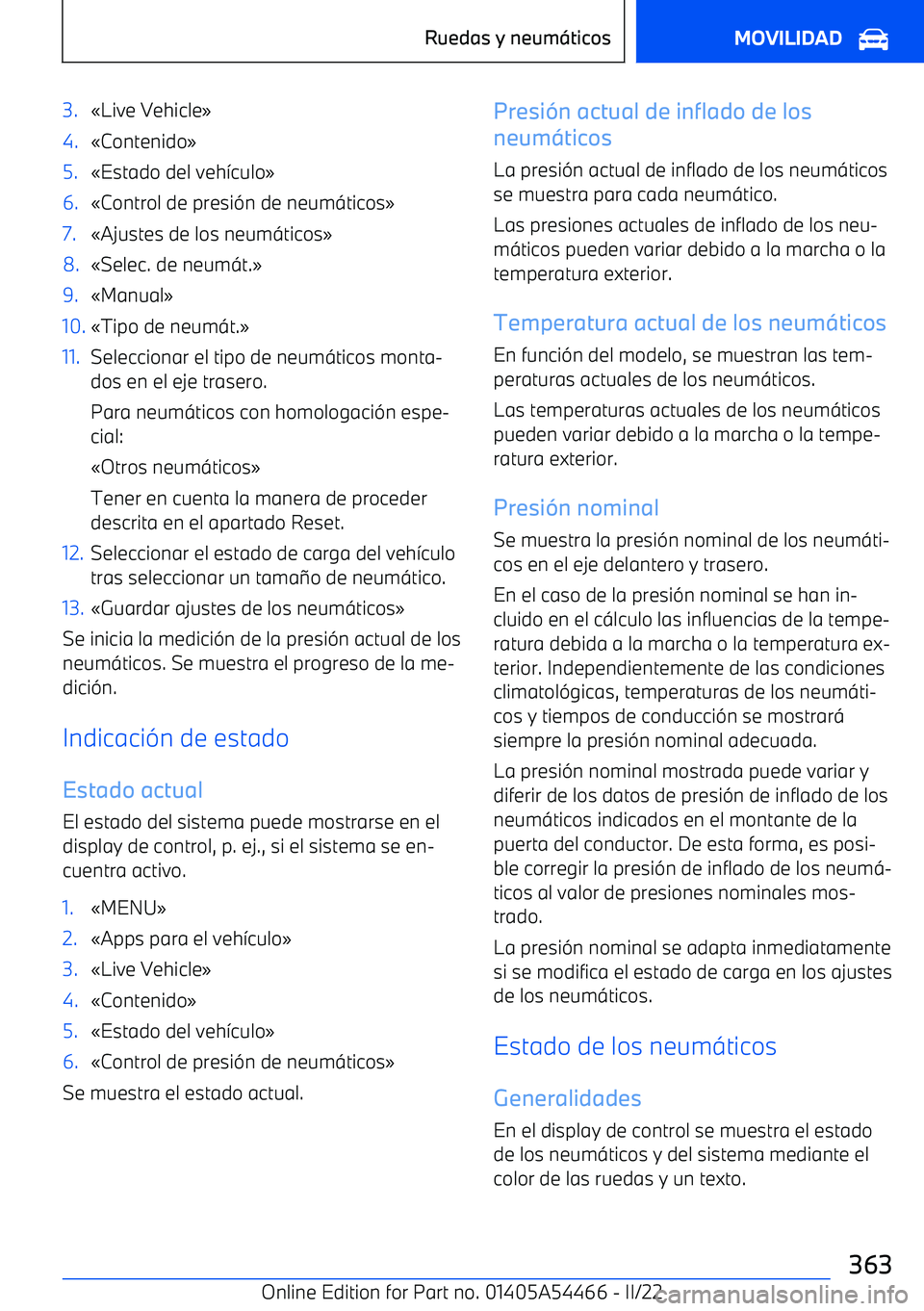 BMW IX 2022 Manuales de Empleo (in Spanish) 3. BMW IX 2022 Manuales de Empleo (in Spanish) 3.