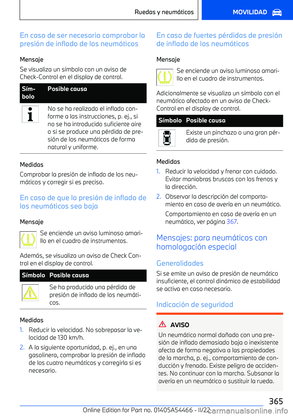 BMW IX 2022 Manuales de Empleo (in Spanish) En caso de ser necesario comprobar la
presi BMW IX 2022 Manuales de Empleo (in Spanish) En caso de ser necesario comprobar la
presi