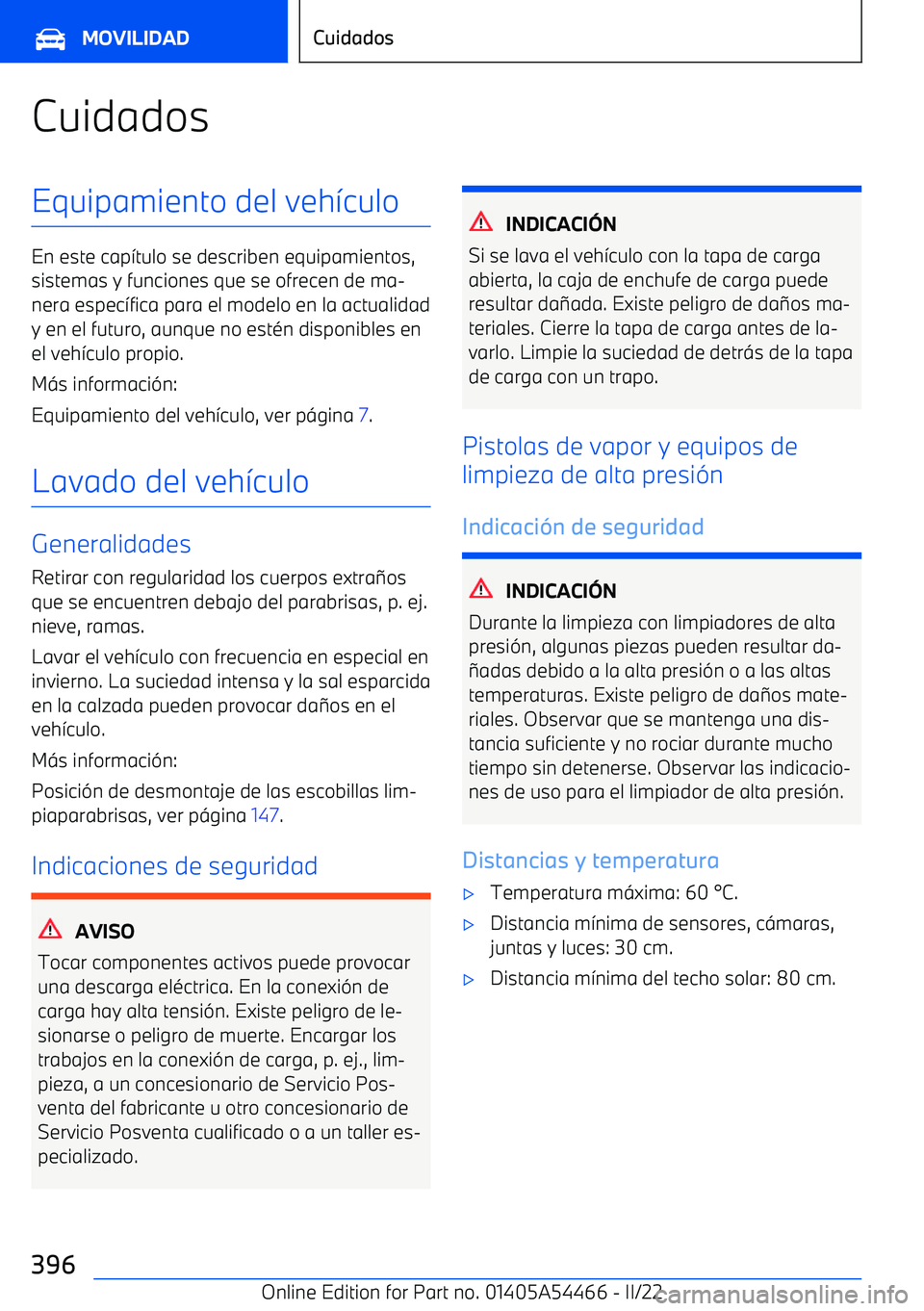 BMW IX 2022 Manuales de Empleo (in Spanish) CuidadosEquipamiento del veh BMW IX 2022 Manuales de Empleo (in Spanish) CuidadosEquipamiento del veh