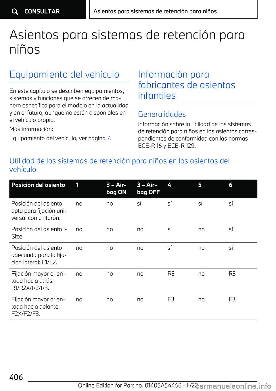 BMW IX 2022  Manuales de Empleo (in Spanish) Asientos para sistemas de retenci