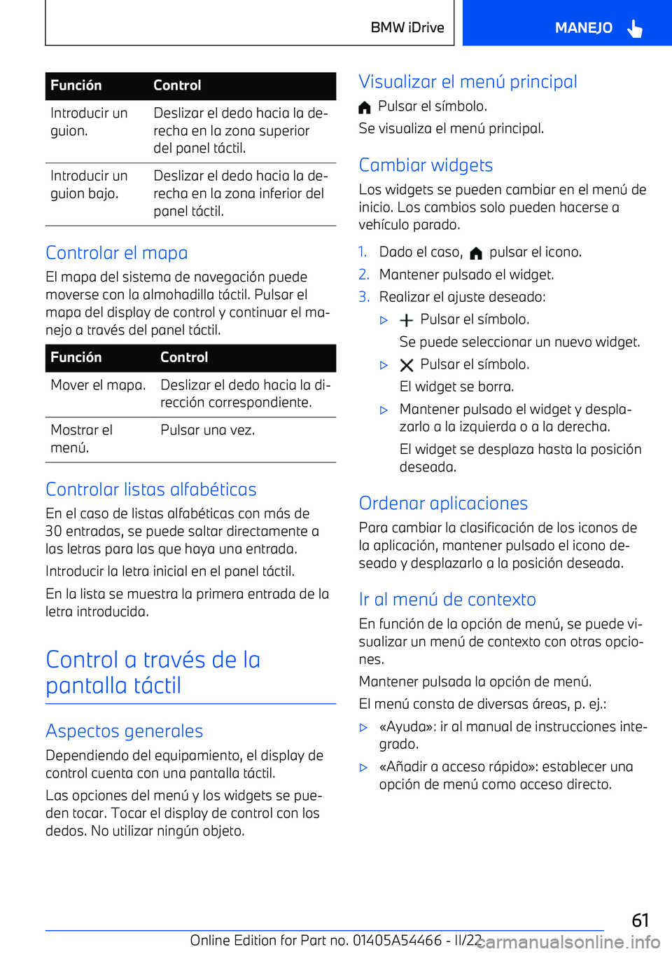 BMW IX 2022 Manuales de Empleo (in Spanish) Funci BMW IX 2022 Manuales de Empleo (in Spanish) Funci