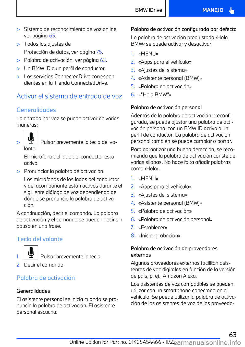 BMW IX 2022 Manuales de Empleo (in Spanish) BMW IX 2022 Manuales de Empleo (in Spanish)