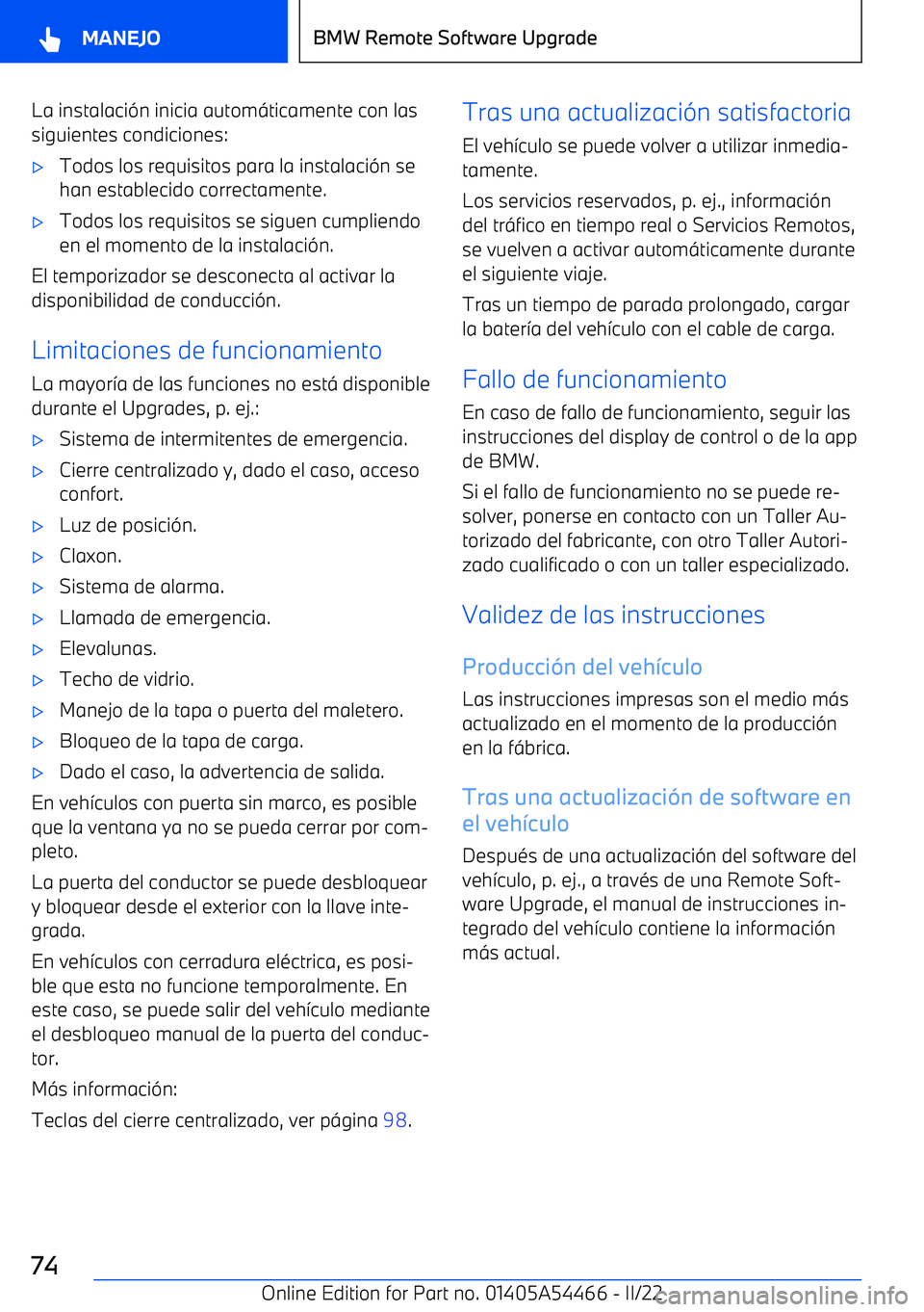 BMW IX 2022 Manuales de Empleo (in Spanish) La instalaci BMW IX 2022 Manuales de Empleo (in Spanish) La instalaci