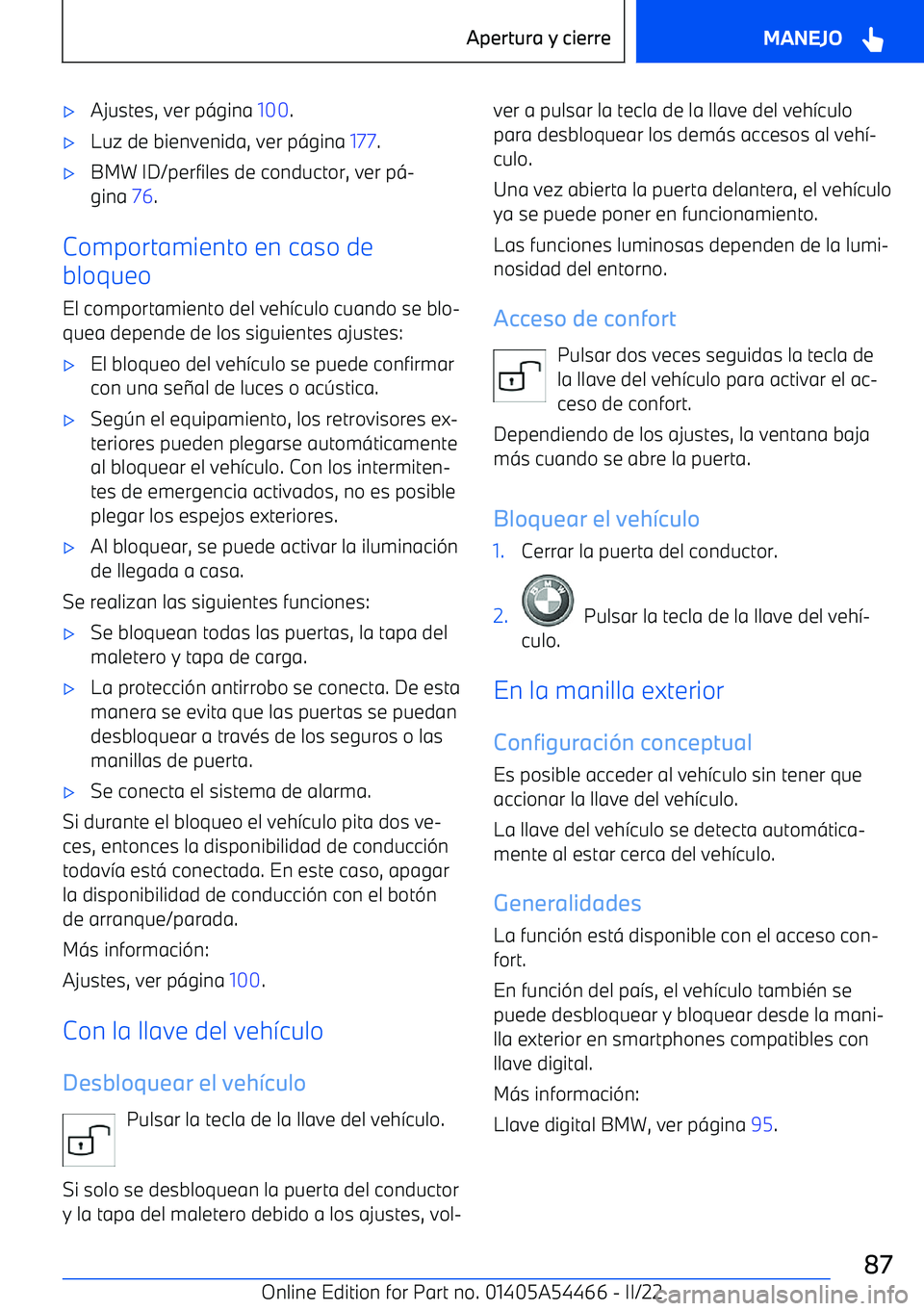 BMW IX 2022  Manuales de Empleo (in Spanish) 