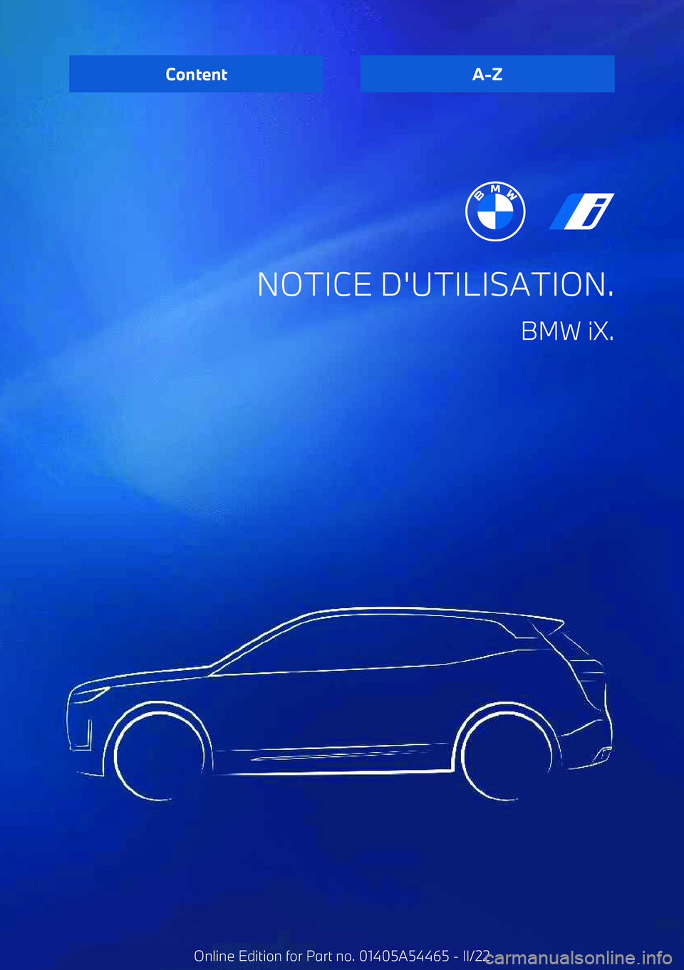 BMW IX 2022 Notices Demploi (in French) NOTICE D BMW IX 2022 Notices Demploi (in French) NOTICE D