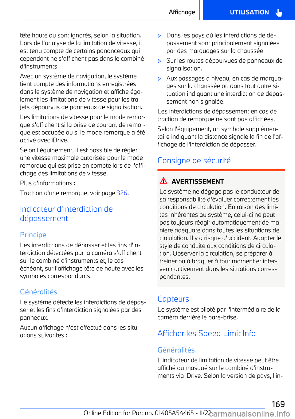 BMW IX 2022 Notices Demploi (in French) tête haute ou sont ignorés, selon la situation.Lors de l BMW IX 2022 Notices Demploi (in French) tête haute ou sont ignorés, selon la situation.Lors de l