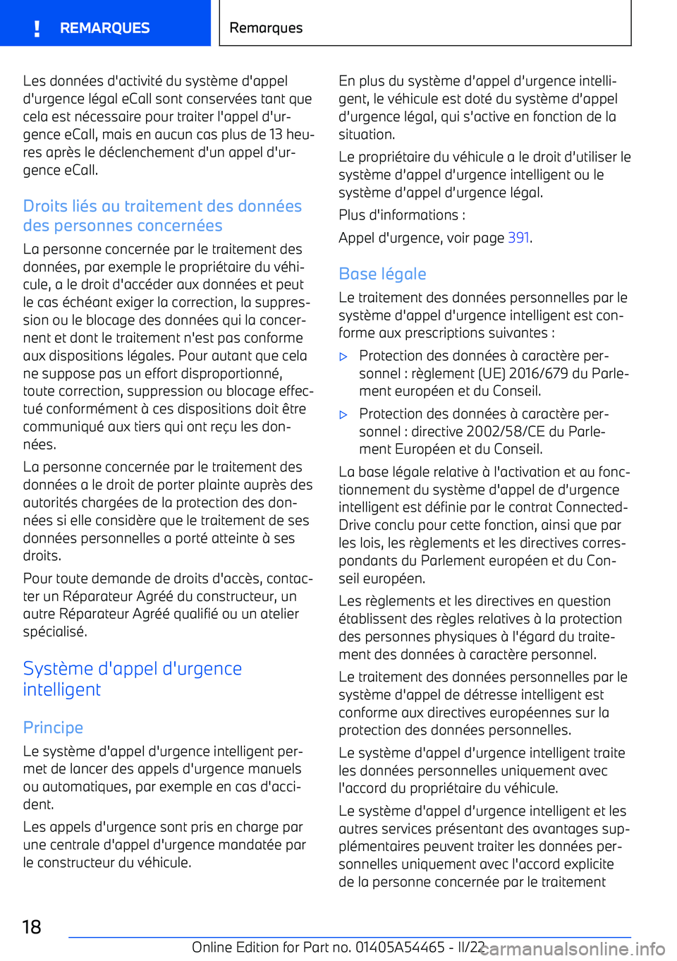 BMW IX 2022 Notices Demploi (in French) Les données d BMW IX 2022 Notices Demploi (in French) Les données d
