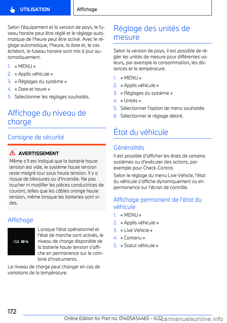 BMW IX 2022 Notices Demploi (in French) Selon l BMW IX 2022 Notices Demploi (in French) Selon l