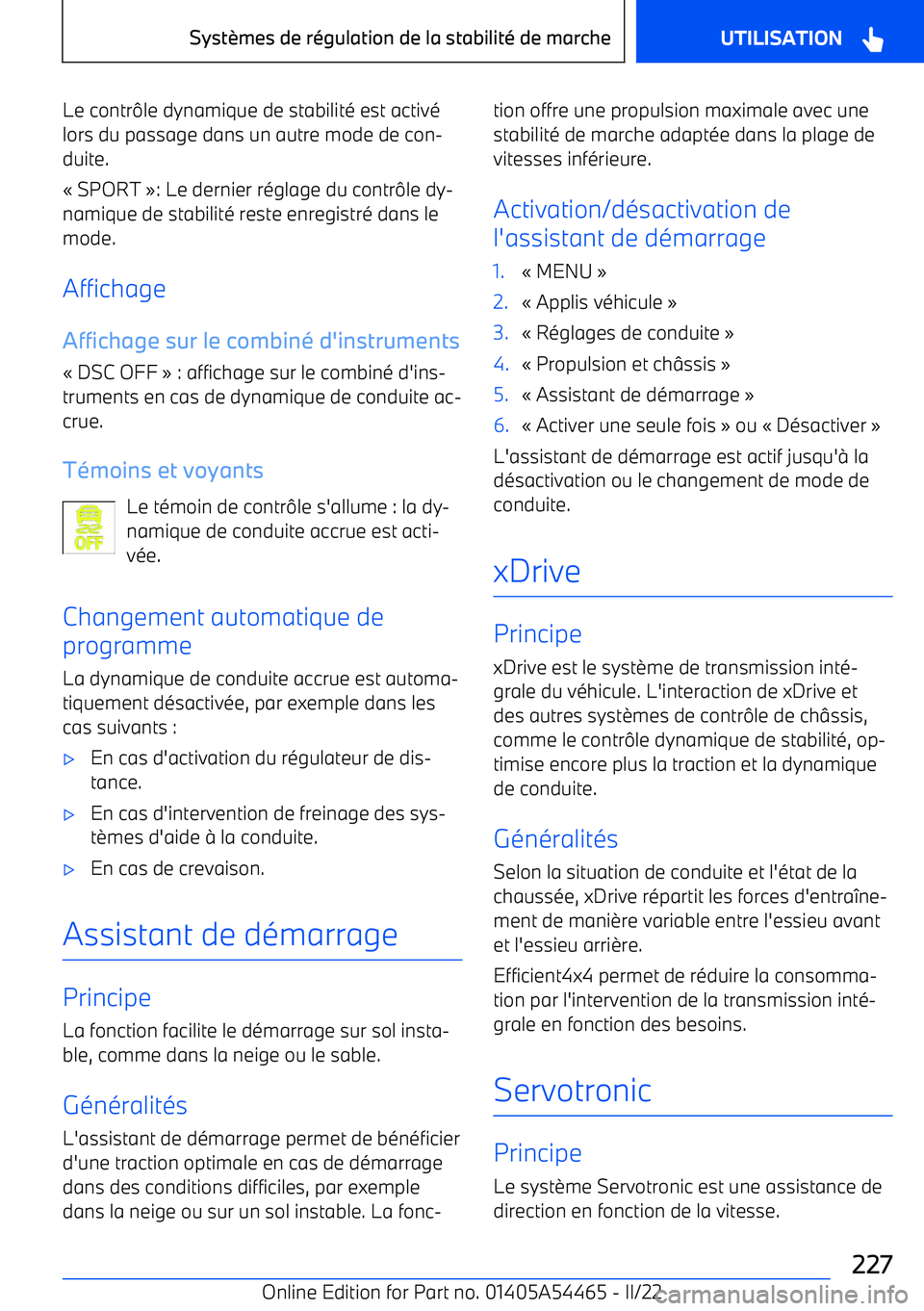 BMW IX 2022 Notices Demploi (in French) Le contr BMW IX 2022 Notices Demploi (in French) Le contr