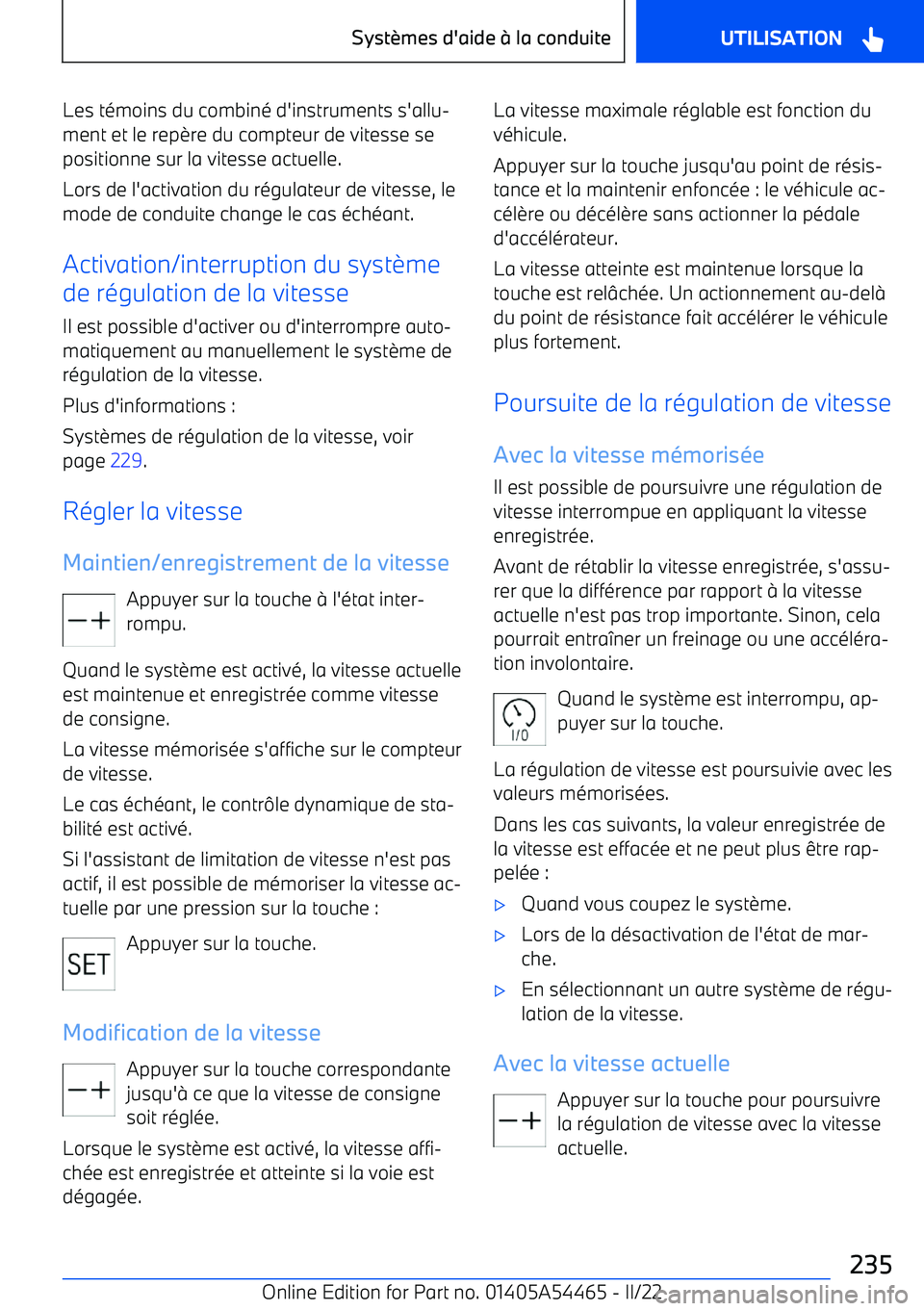 BMW IX 2022 Notices Demploi (in French) Les témoins du combiné d BMW IX 2022 Notices Demploi (in French) Les témoins du combiné d