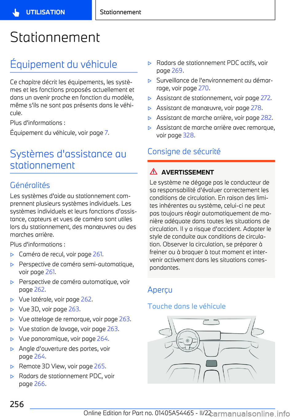 BMW IX 2022 Notices Demploi (in French) Stationnement BMW IX 2022 Notices Demploi (in French) Stationnement