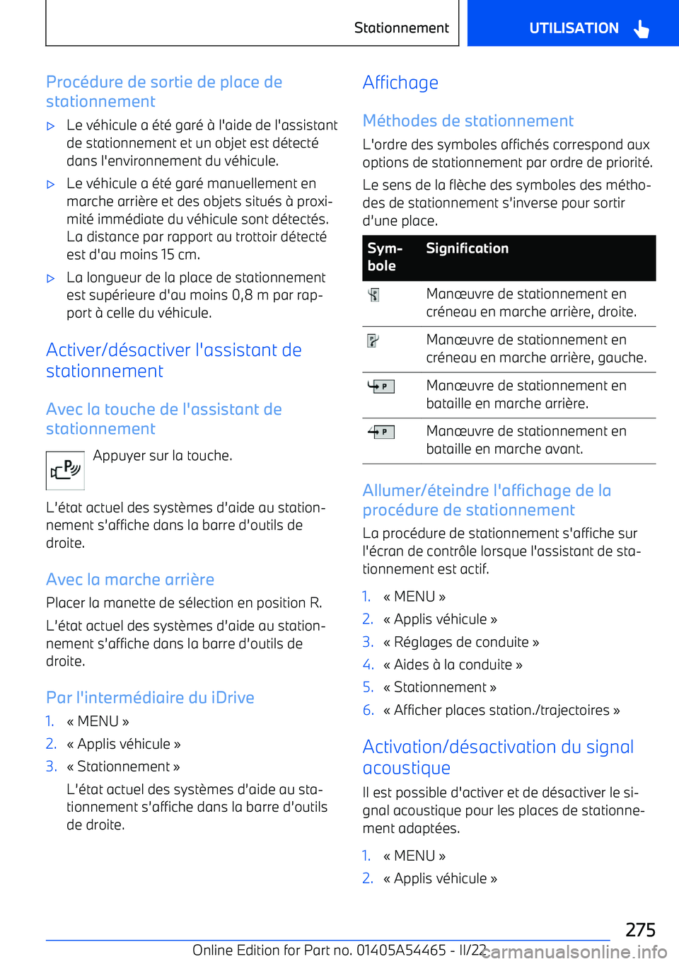 BMW IX 2022 Notices Demploi (in French) Proc BMW IX 2022 Notices Demploi (in French) Proc
