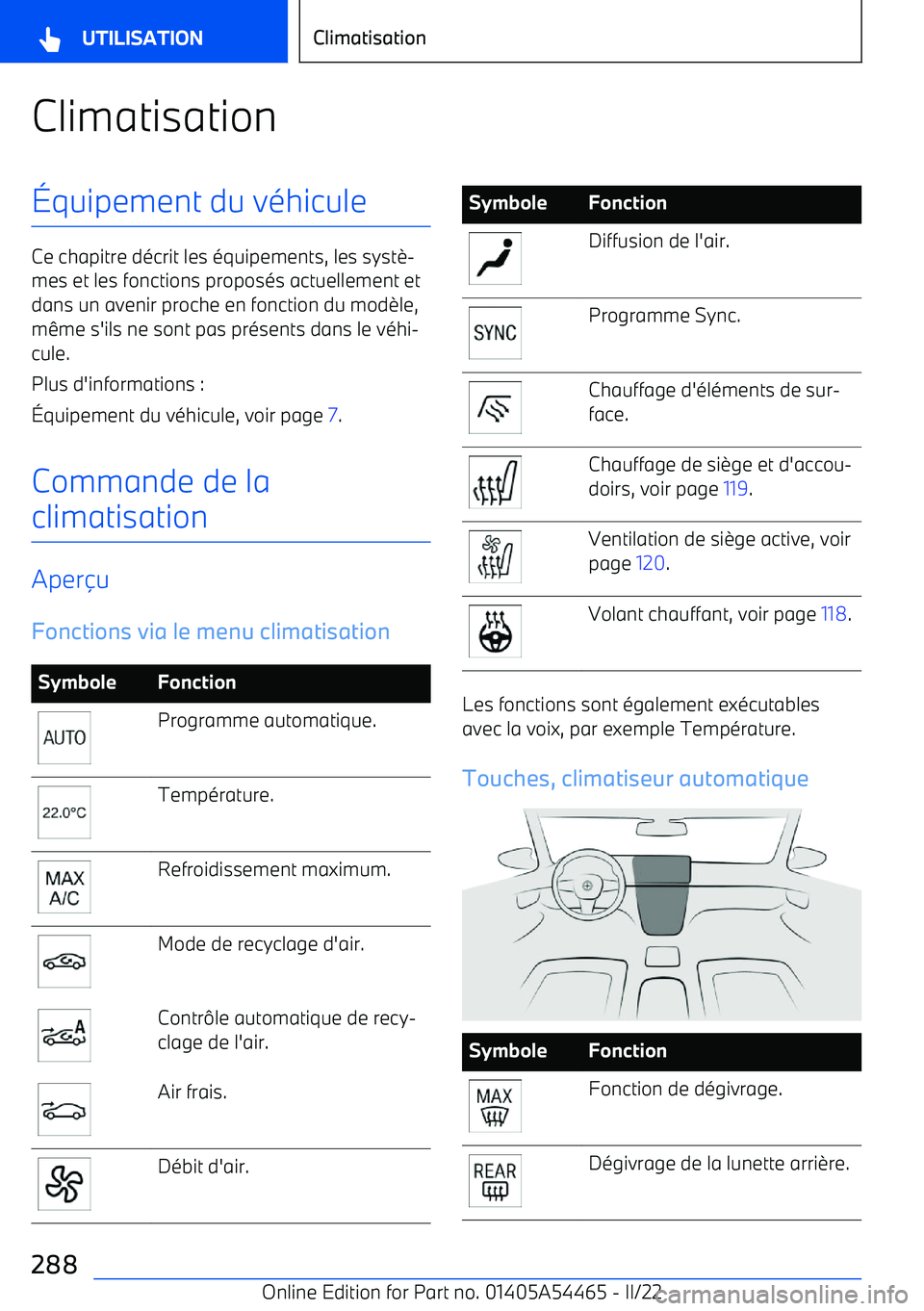 BMW IX 2022 Notices Demploi (in French) Climatisation BMW IX 2022 Notices Demploi (in French) Climatisation