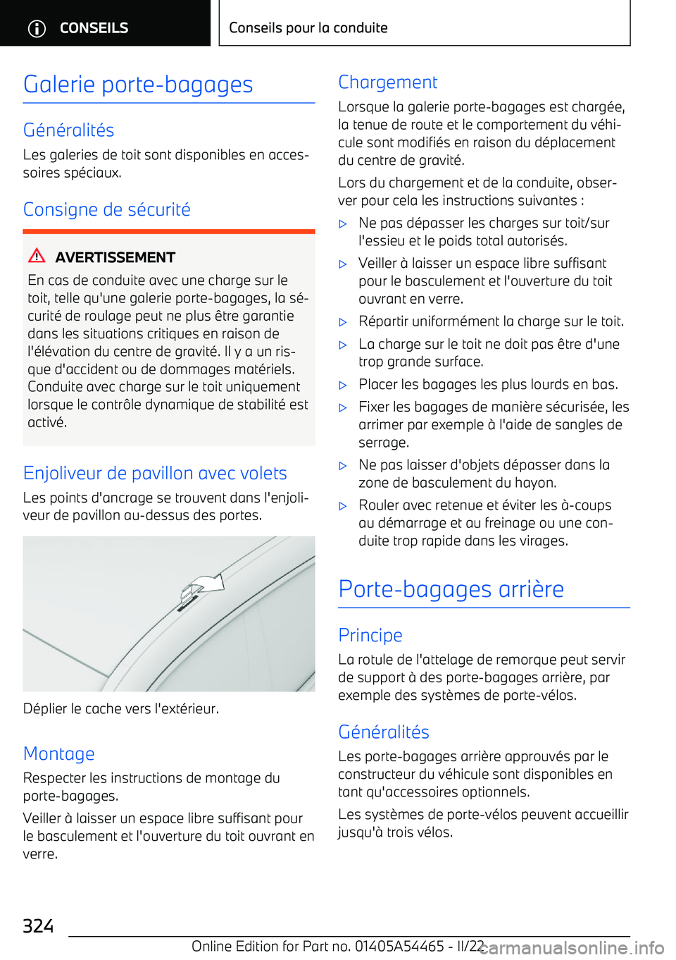 BMW IX 2022 Notices Demploi (in French) Galerie porte BMW IX 2022 Notices Demploi (in French) Galerie porte
