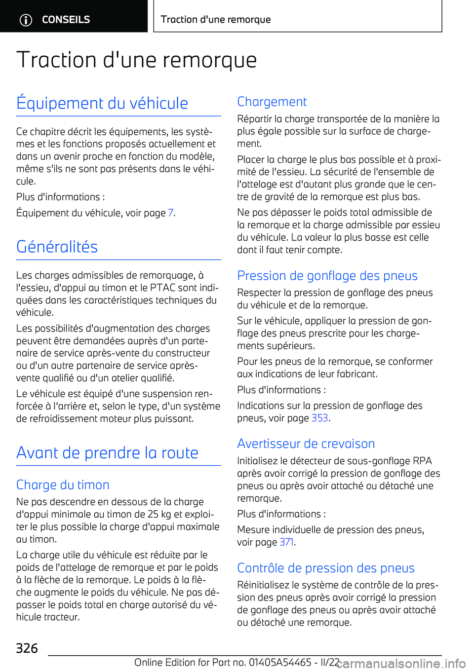 BMW IX 2022 Notices Demploi (in French) Traction d BMW IX 2022 Notices Demploi (in French) Traction d