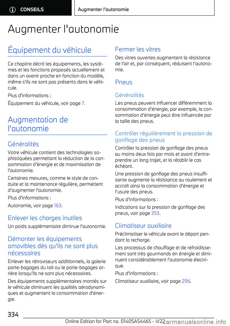 BMW IX 2022  Notices Demploi (in French) Augmenter l