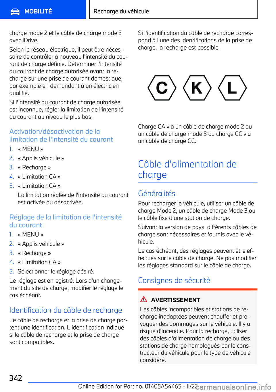 BMW IX 2022 Notices Demploi (in French) charge mode 2 et le c BMW IX 2022 Notices Demploi (in French) charge mode 2 et le c