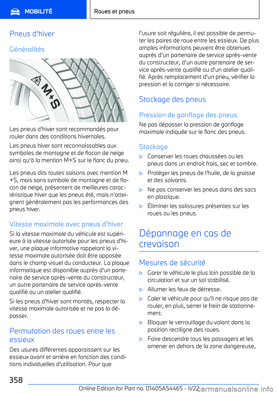 BMW IX 2022 Notices Demploi (in French) Pneus d BMW IX 2022 Notices Demploi (in French) Pneus d